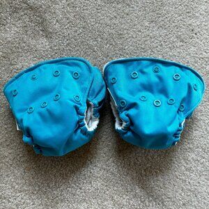 KangaCare Lil’ Joey Reusable Newborn Cloth Diaper Set of 2 - Aquarius